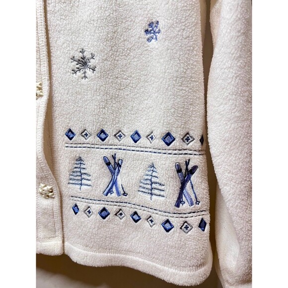 CROFT & BARROW Winter Button Down Fleece Cardigan Size M (Bx 7) - Picture 4 of 10
